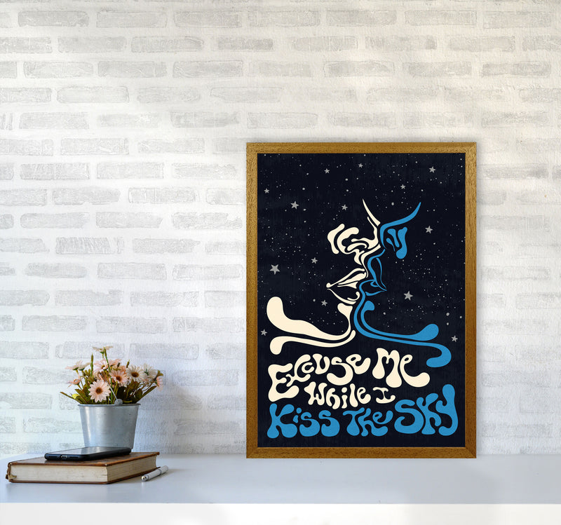 Kiss The Sky A2 Text Art Print by Inktally A2 Print Only
