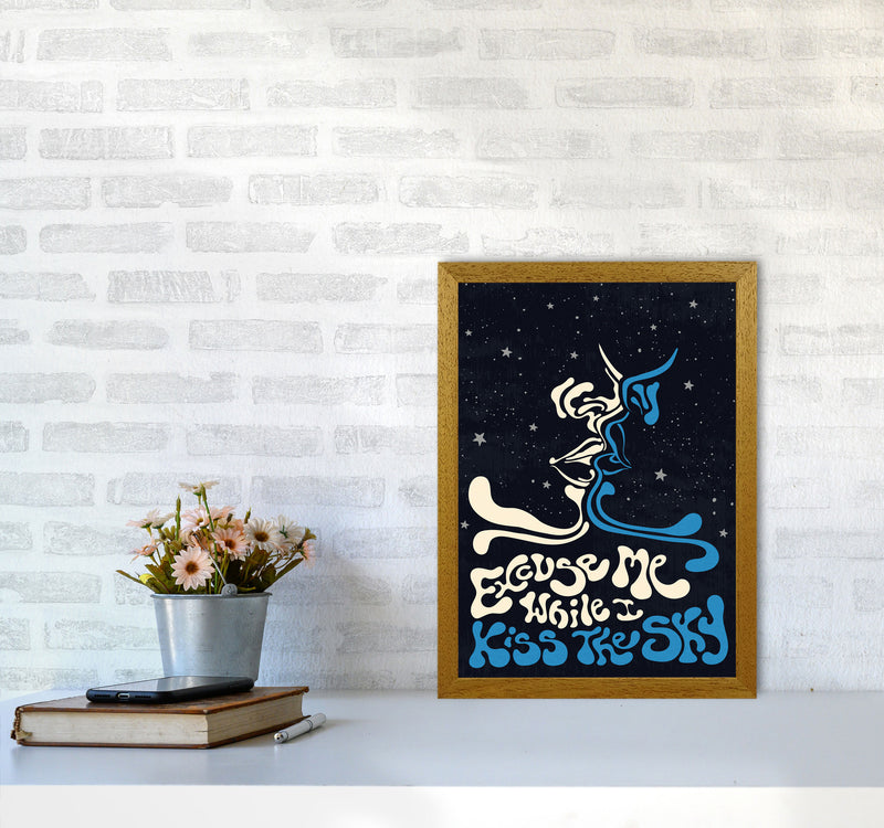 Kiss The Sky A2 Text Art Print by Inktally A3 Print Only