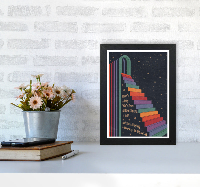 Stairway To Heaven A1 Gelato Art Print by Inktally A4 White Frame