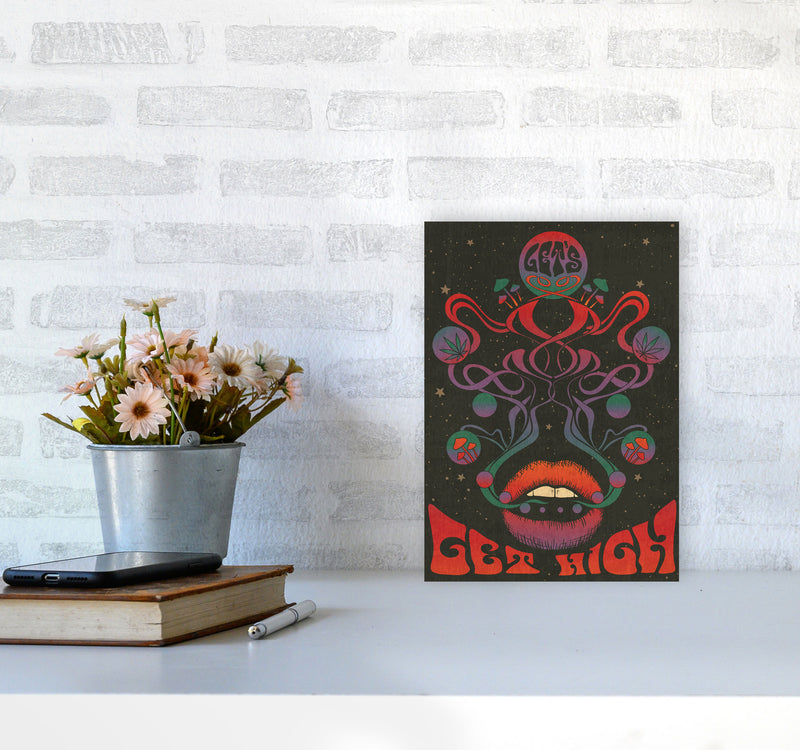 Get High Final Art Print by Inktally A4 Black Frame