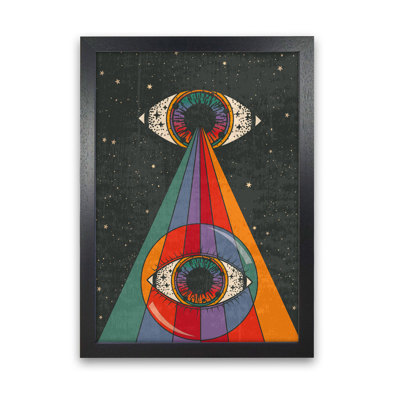Mystic Eye - Text- A3 Art Print by Inktally Black Grain