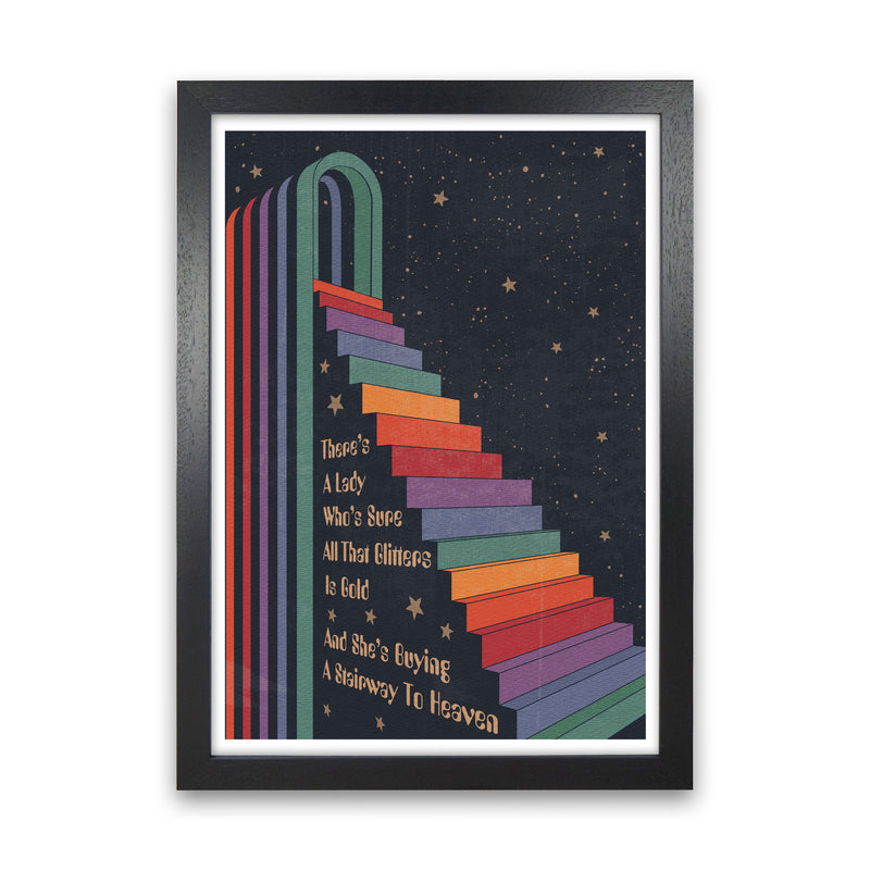 Stairway To Heaven A1 Gelato Art Print by Inktally Black Grain