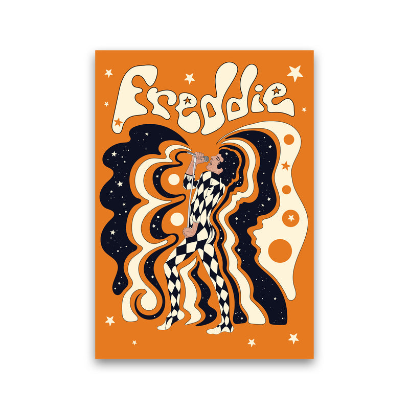 Freddie Orange Psychedelic Illustration Art Print by Inktally Print Only