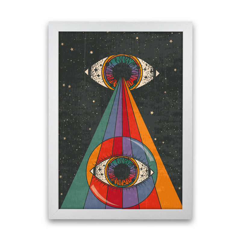 Mystic Eye - Text- A3 Art Print by Inktally White Grain