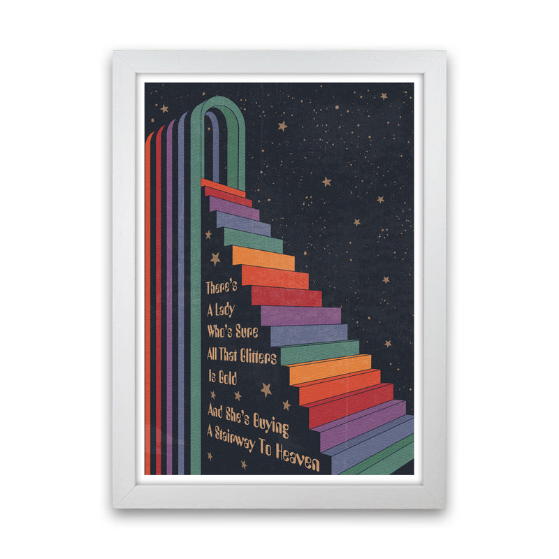 Stairway To Heaven A1 Gelato Art Print by Inktally White Grain