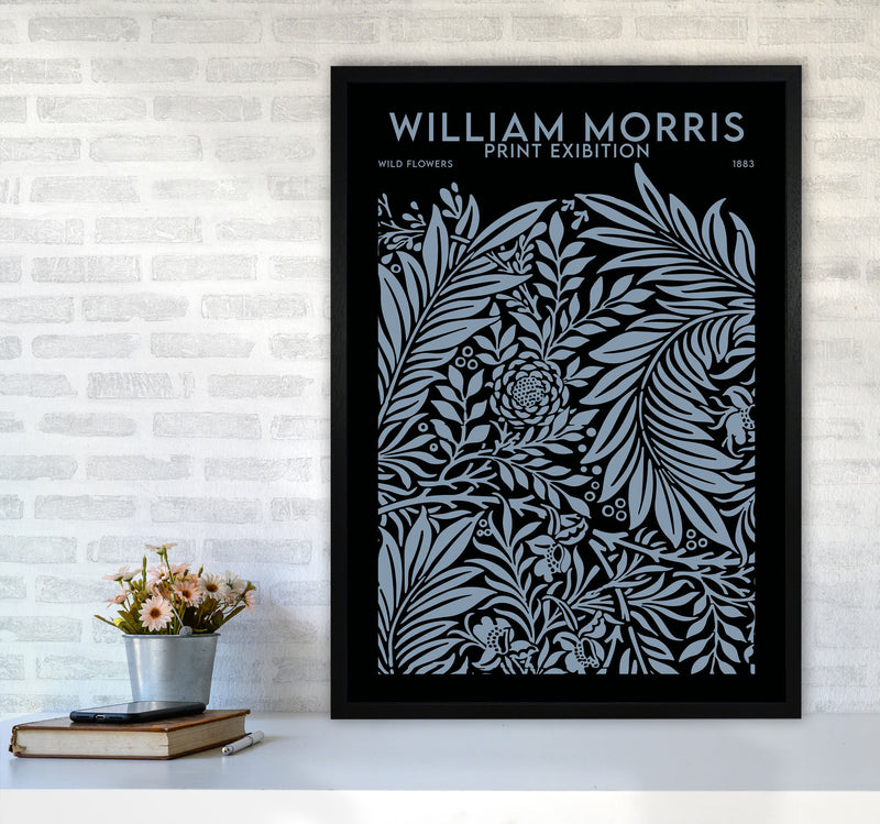 William Morris Print Exibition Black Art Print by Jason Stanley A1 White Frame