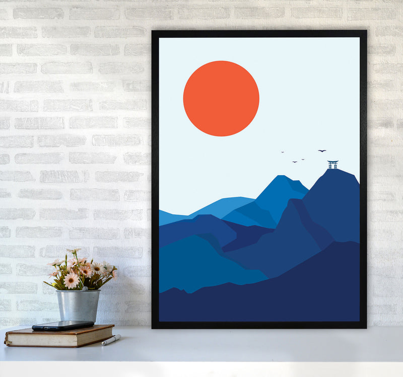 Japanese Mountain Sunrise Art Print by Jason Stanley A1 White Frame