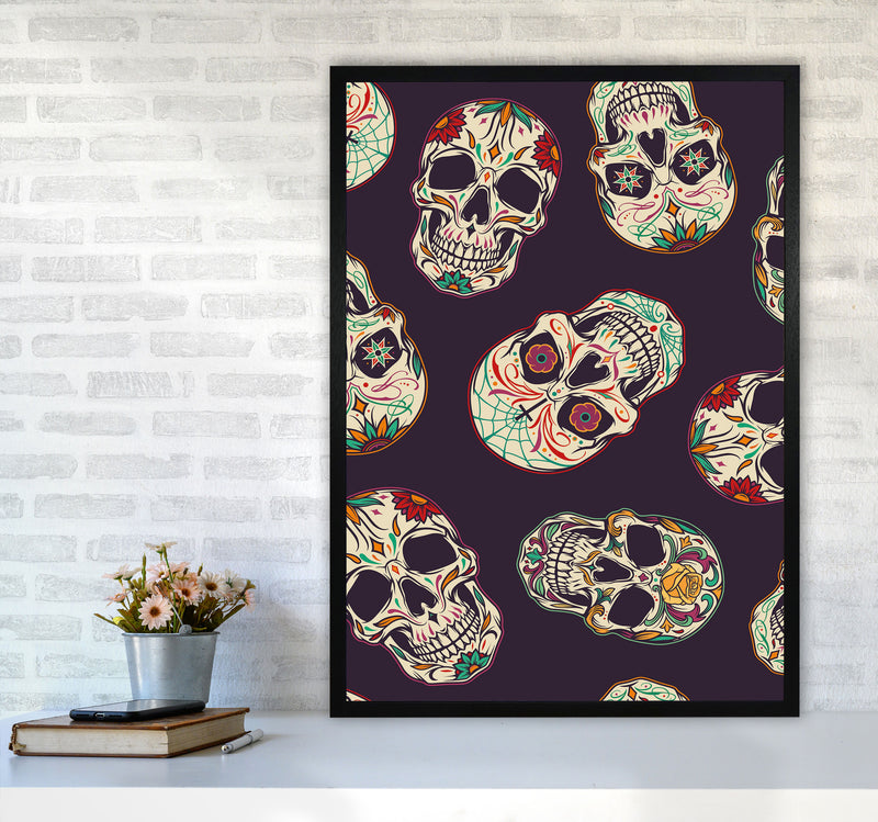 Day Of The Dead Skulls Art Print by Jason Stanley A1 White Frame