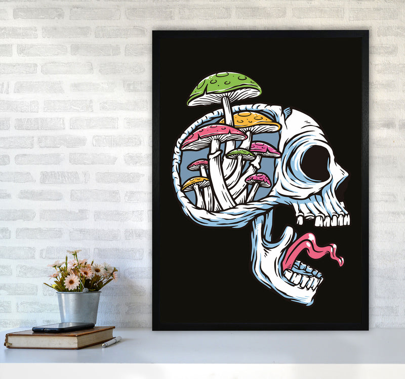 Head Full Of Mushrooms Art Print by Jason Stanley A1 White Frame