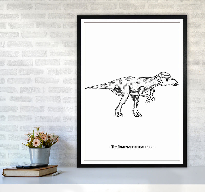 The Pachycephalosaurus Art Print by Jason Stanley A1 White Frame