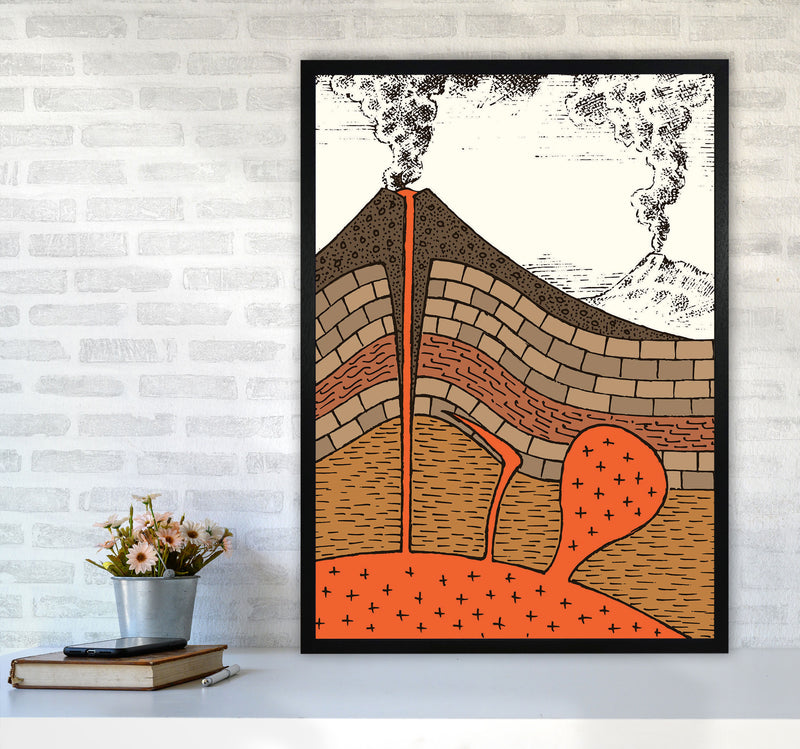 Volcano Cross Section Art Print by Jason Stanley A1 White Frame