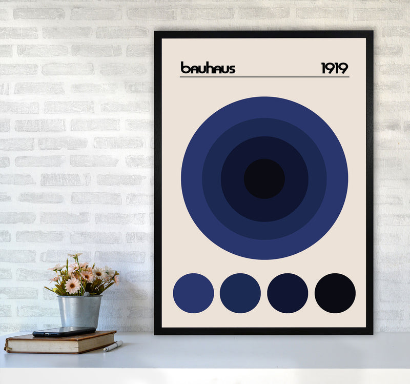 Bauhaus Blue Circle Art Print by Jason Stanley A1 White Frame