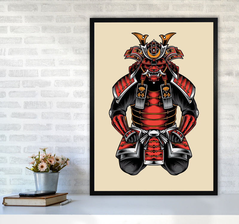 Japanese Samurai Art Print by Jason Stanley A1 White Frame