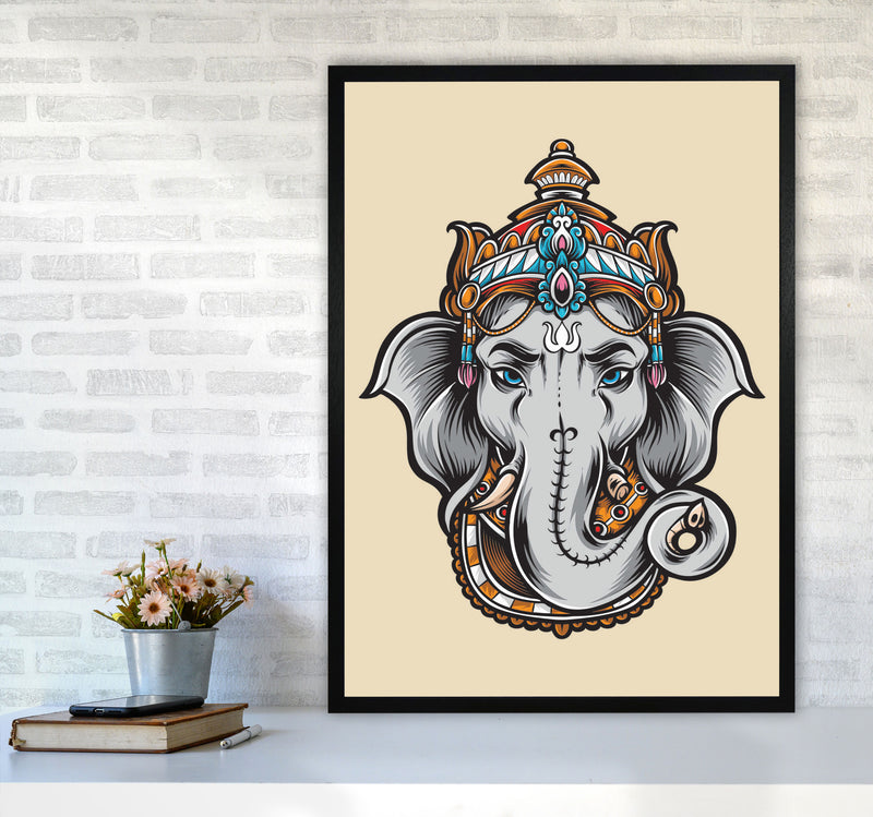 Ask Lord Ganesha Art Print by Jason Stanley A1 White Frame