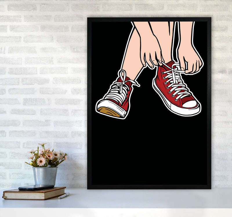 Tie Your Shoe Laces Art Print by Jason Stanley A1 White Frame