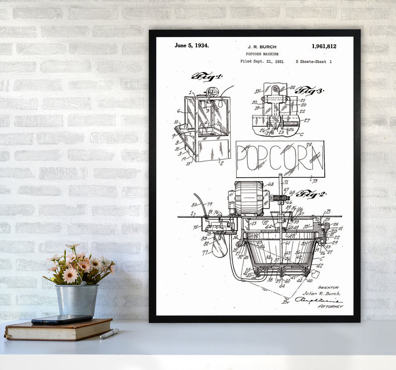 Popcorn Machine Patent 2 Art Print by Jason Stanley A1 White Frame