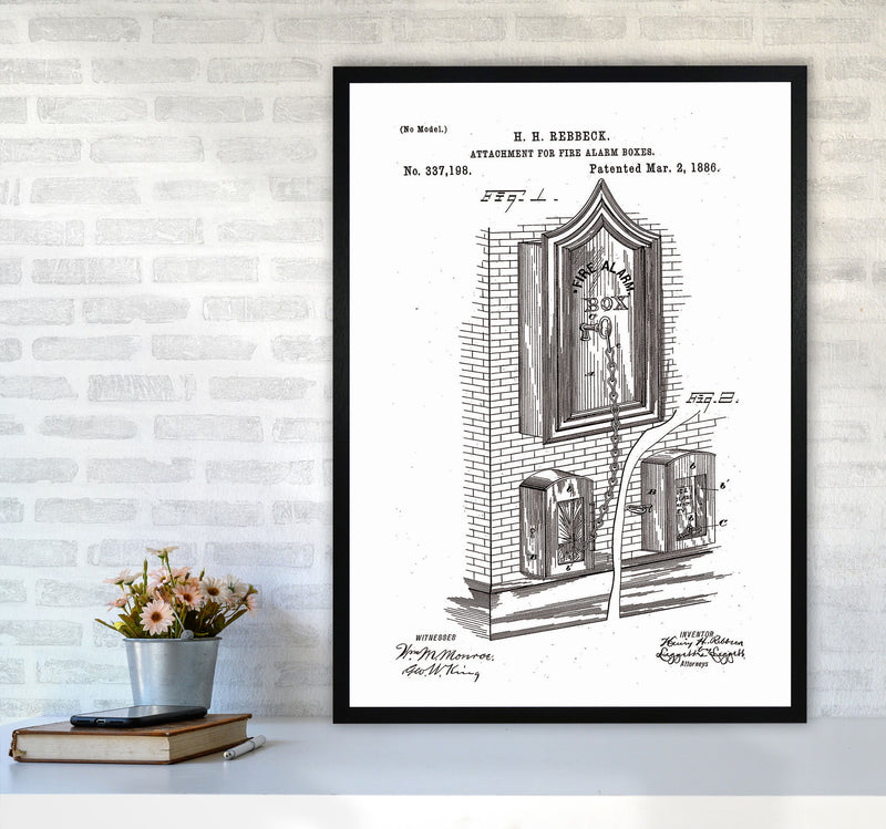 Fire Alarm Box Patent Art Print by Jason Stanley A1 White Frame
