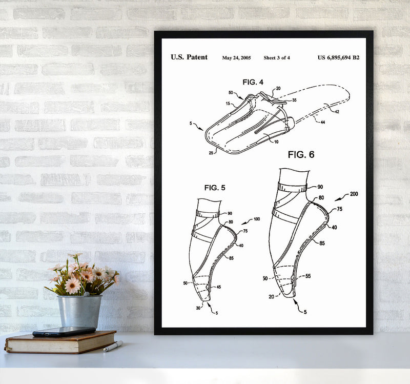 Ballet Slipper Patent Art Print by Jason Stanley A1 White Frame