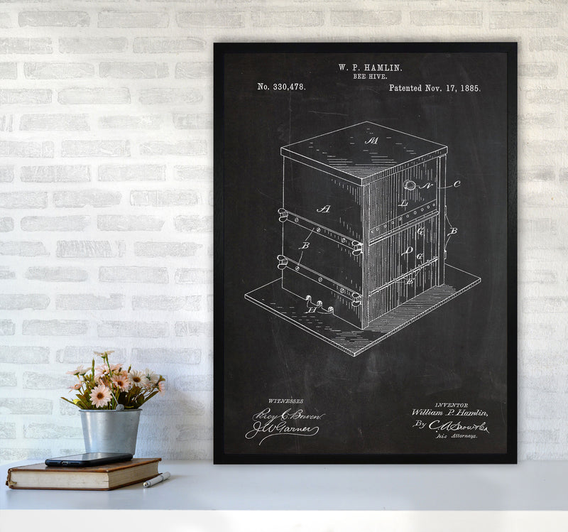 Bee Hive Patent Art Print by Jason Stanley A1 White Frame