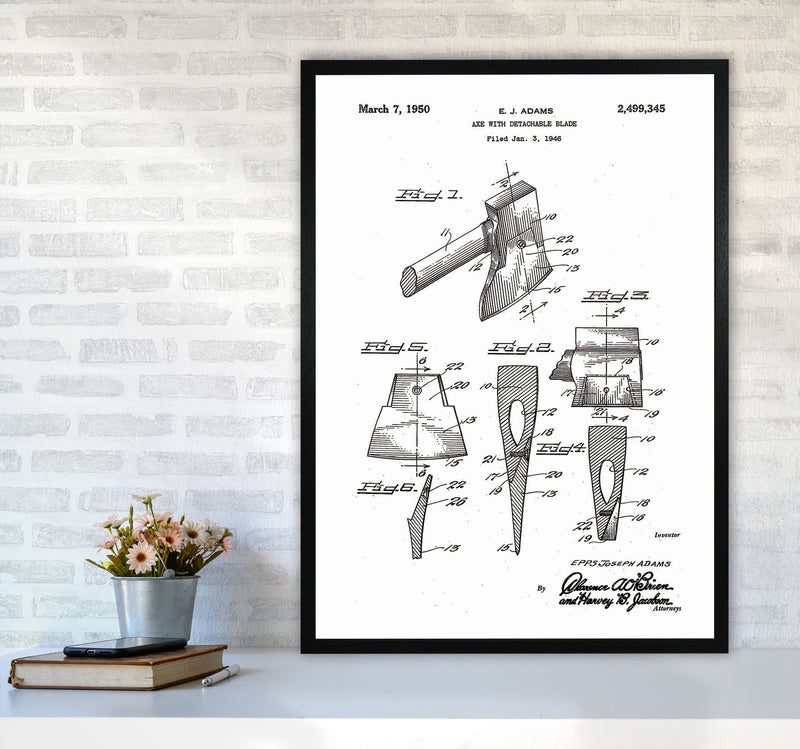Axe Patent Art Print by Jason Stanley A1 White Frame