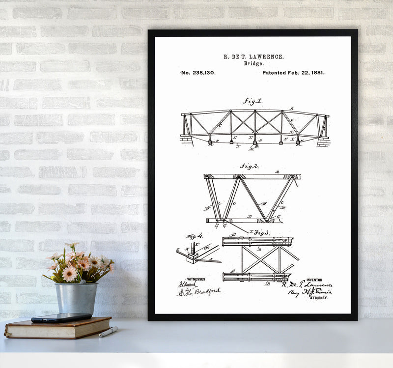 Bridge Patent Art Print by Jason Stanley A1 White Frame