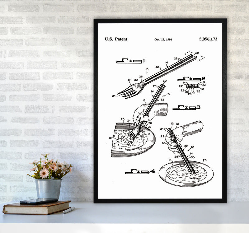 Fork Patent Art Print by Jason Stanley A1 White Frame