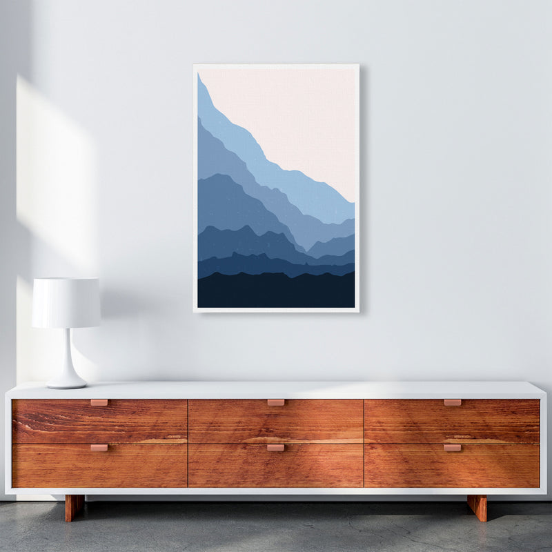 Blue Abstract Mountains Art Print by Jason Stanley A1 Canvas