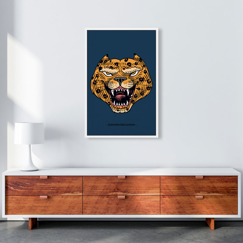 Screaming Mad Leopard Art Print by Jason Stanley A1 Canvas