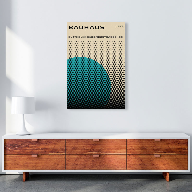 Bauhaus Geometric Teal Art Print by Jason Stanley A1 Canvas