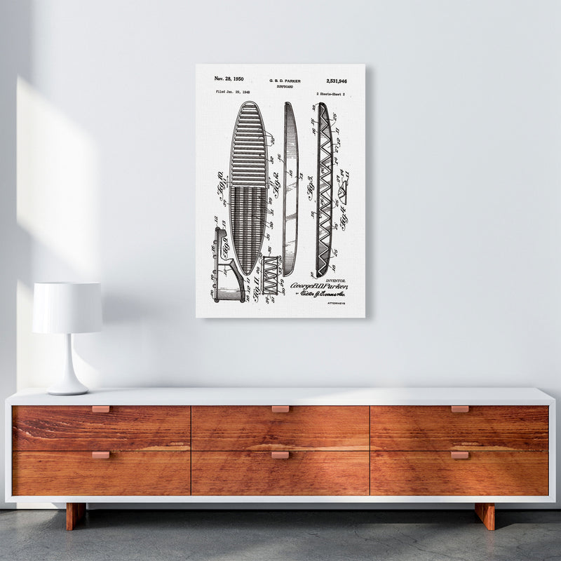 Surfboard Patent Design Art Print by Jason Stanley A1 Canvas