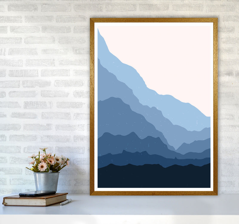 Blue Abstract Mountains Art Print by Jason Stanley A1 Print Only