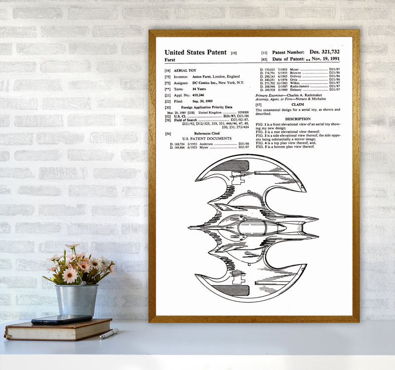 Batwing Patent Side View Art Print by Jason Stanley A1 Print Only