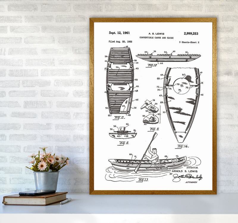 Canoe And Kayak Patent Art Print by Jason Stanley A1 Print Only