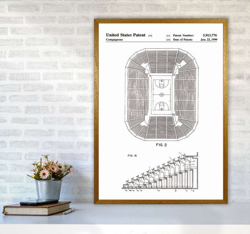 Basketball Court Patent Art Print by Jason Stanley A1 Print Only