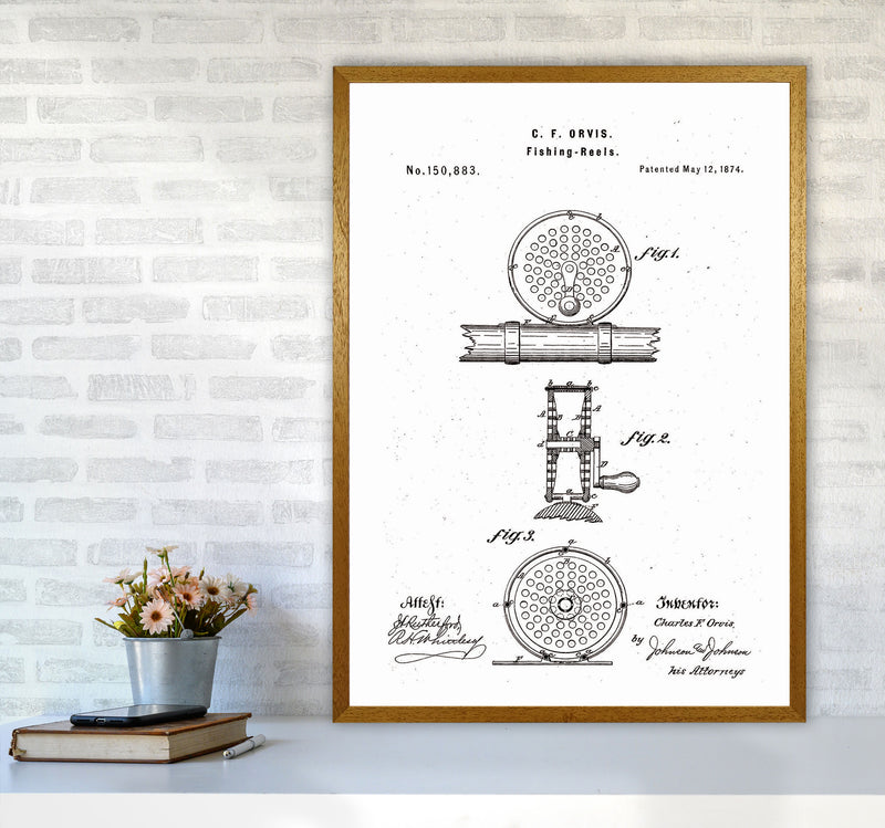 Fly Fishing Reel Patent Art Print by Jason Stanley A1 Print Only