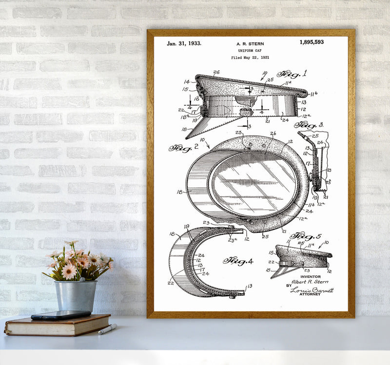 Police Man Hat Patent Art Print by Jason Stanley A1 Print Only