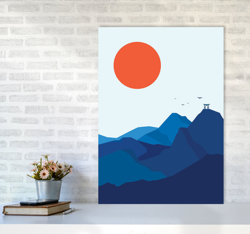 Japanese Mountain Sunrise Art Print by Jason Stanley A1 Black Frame
