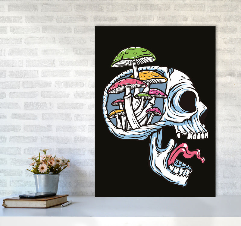 Head Full Of Mushrooms Art Print by Jason Stanley A1 Black Frame