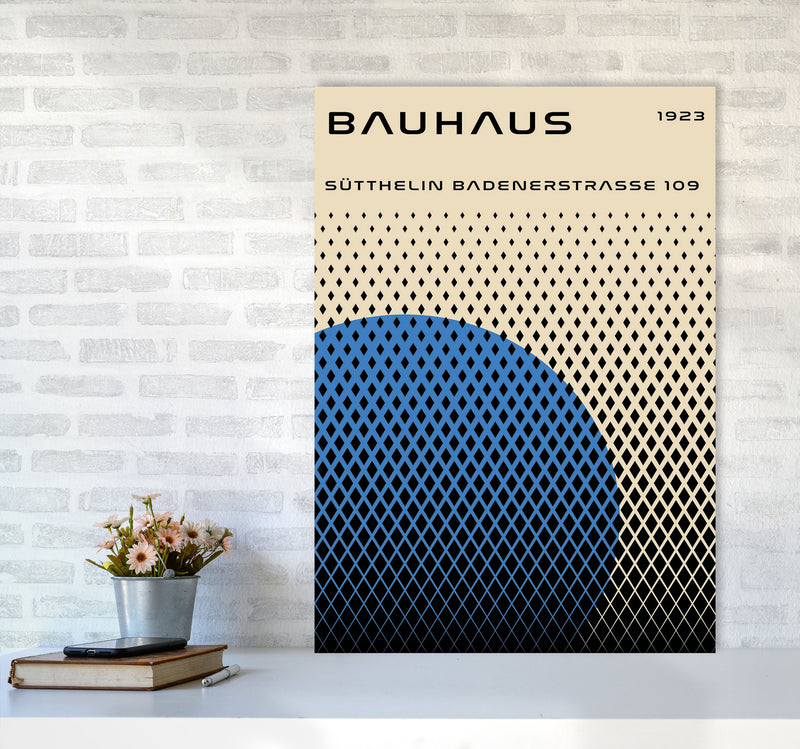 Bauhaus Geometric Blue Art Print by Jason Stanley A1 Black Frame