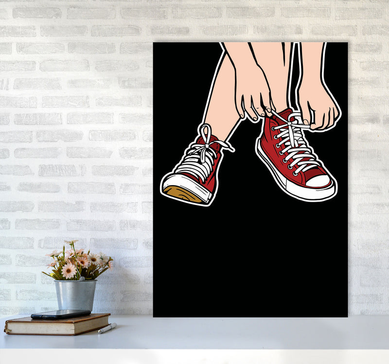 Tie Your Shoe Laces Art Print by Jason Stanley A1 Black Frame
