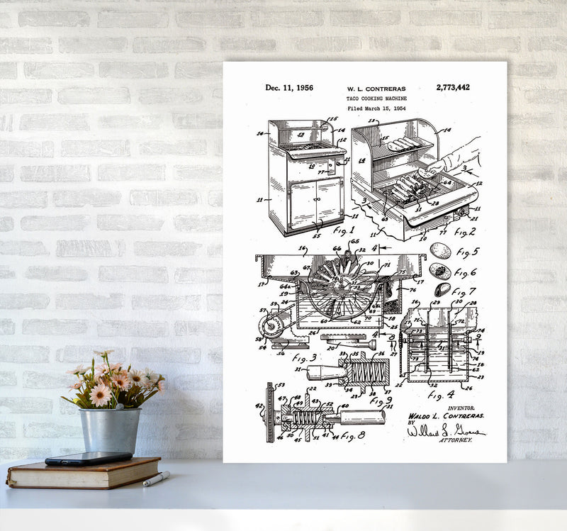 Taco Cooking Machine Patent Art Print by Jason Stanley A1 Black Frame