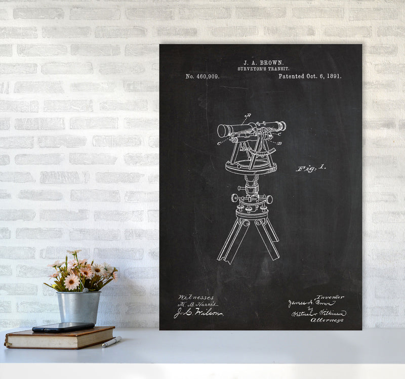 Surveyor's Transit Patent Art Print by Jason Stanley A1 Black Frame