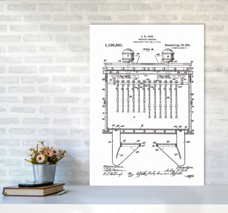 Bronzing Machine Patent Art Print by Jason Stanley A1 Black Frame