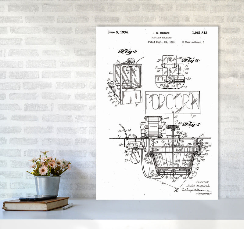 Popcorn Machine Patent 2 Art Print by Jason Stanley A1 Black Frame