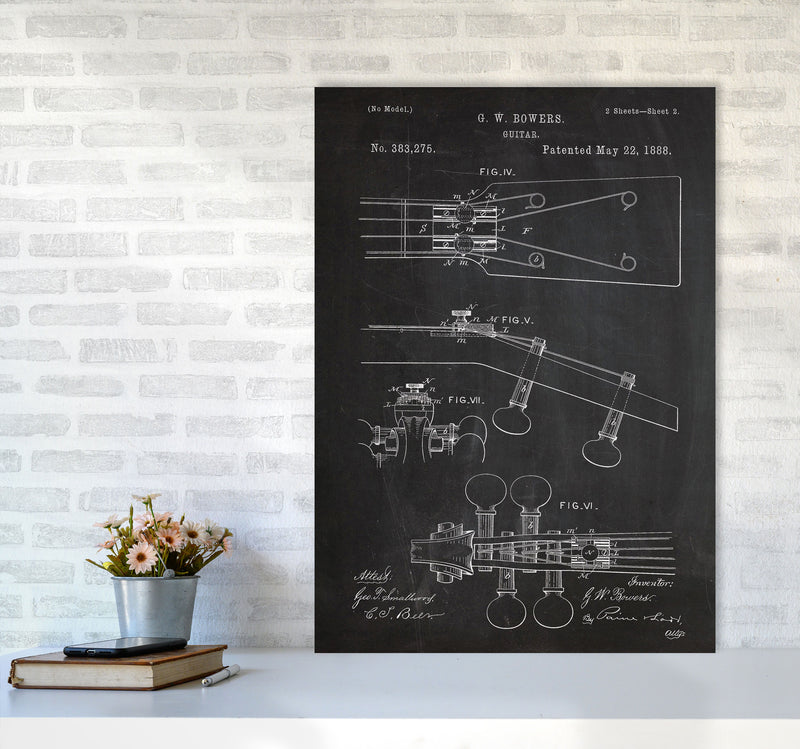 Guitar Neck Patent Art Print by Jason Stanley A1 Black Frame