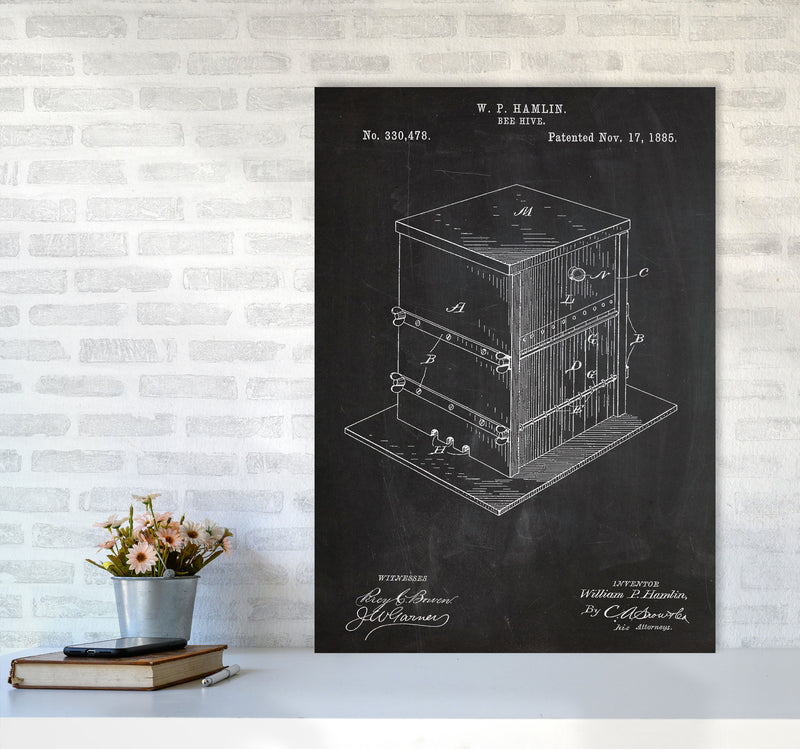 Bee Hive Patent Art Print by Jason Stanley A1 Black Frame