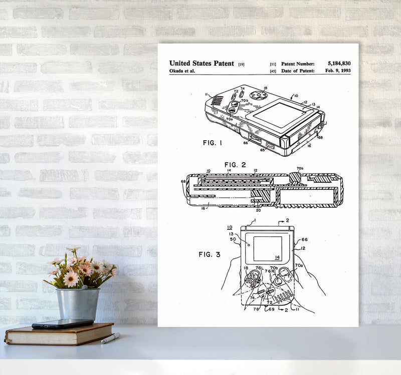 Gameboy Patent Art Print by Jason Stanley A1 Black Frame