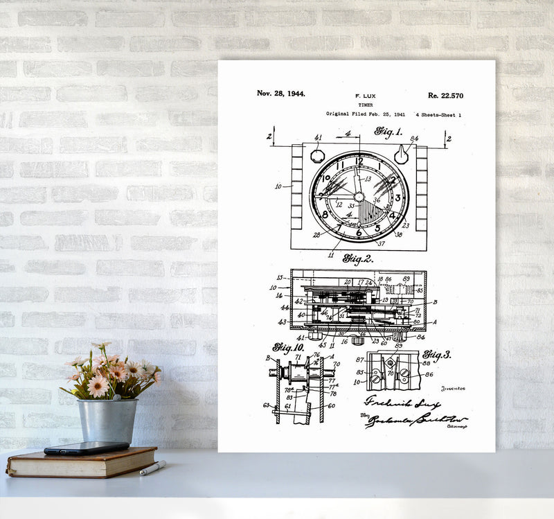 Timer Patent Art Print by Jason Stanley A1 Black Frame