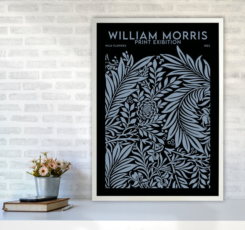 William Morris Print Exibition Black Art Print by Jason Stanley A1 Oak Frame