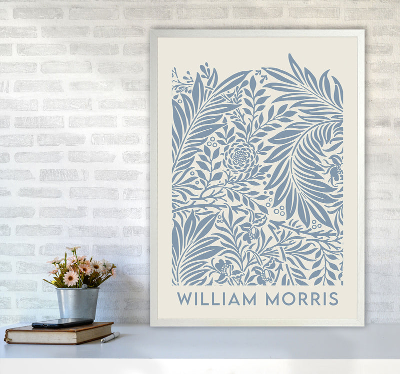William Morris- Blue Wild Flowers Art Print by Jason Stanley A1 Oak Frame
